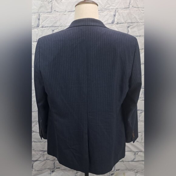 Brooks Brothers Fitzgerald Fit Blazer Sport Coat Navy Striped Wool 1/2 Lined 42R - Picture 10 of 16